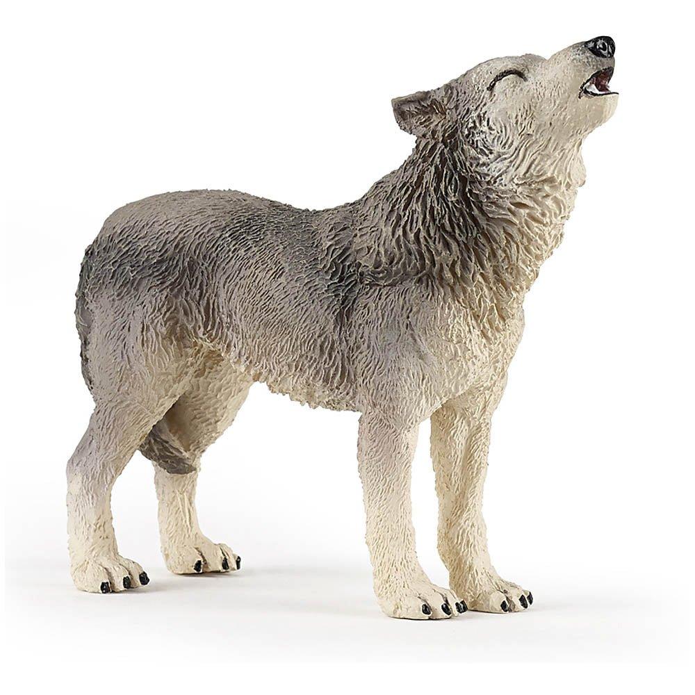 Wild Animal Kingdom Howling Wolf Toy Figure, Three Years or Above, Grey (50171)