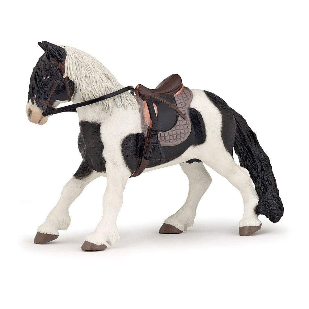 Horse and Ponies Pony with Saddle Toy Figure, Three Years or Above, Black/White (51117)