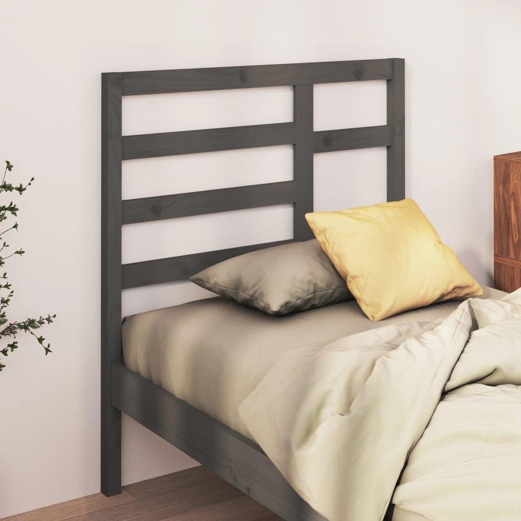 Bed Headboard Grey 96x4x104 cm Solid Wood Pine