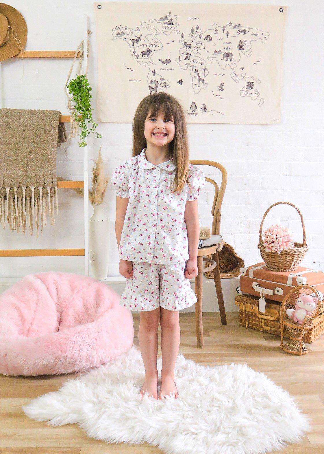 English Rose Short Sleeved Cotton Pyjama Set