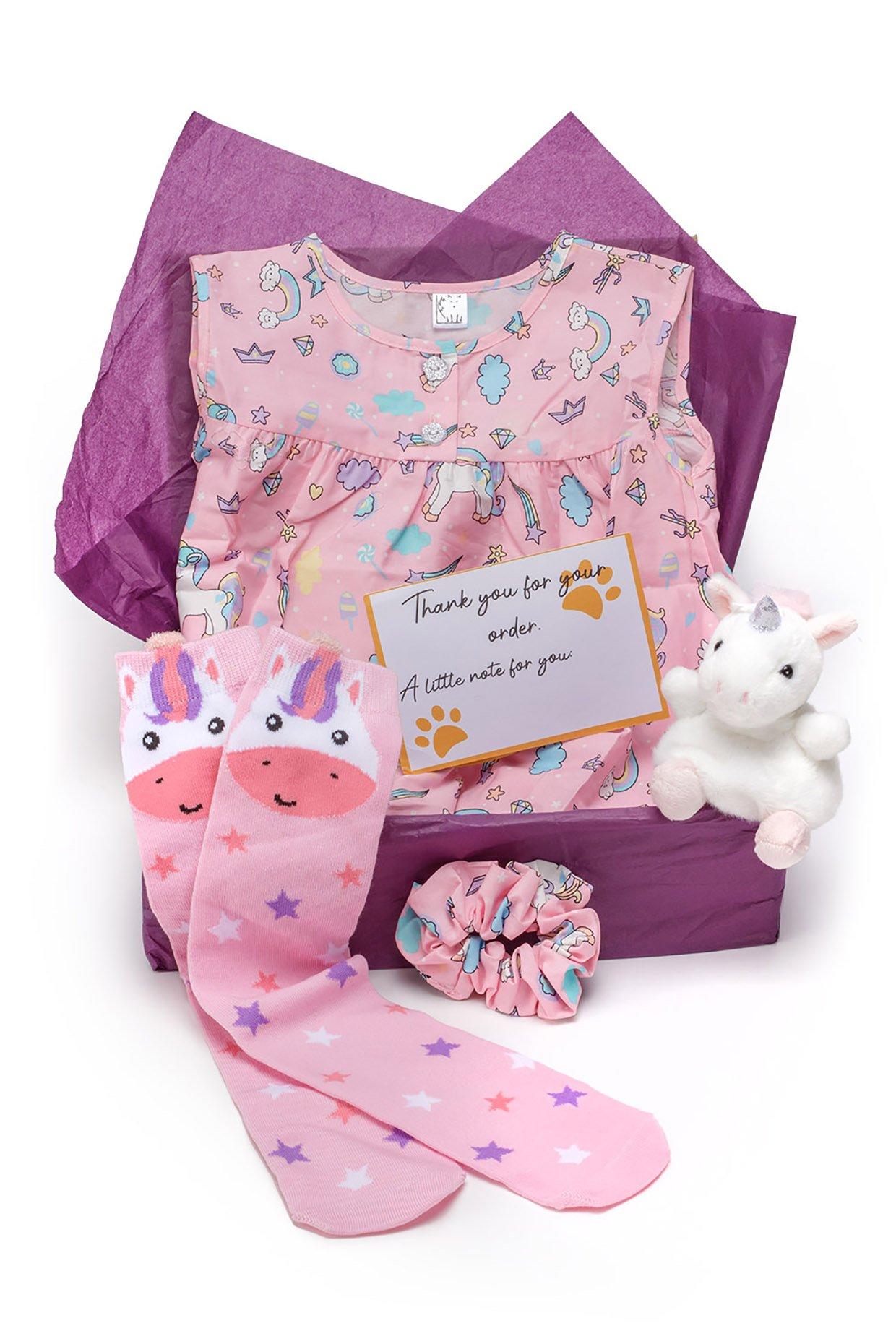 Magical Pony Unicorn Girls Nightie, Unicorn socks and Unicorn Teddy Gift Box
