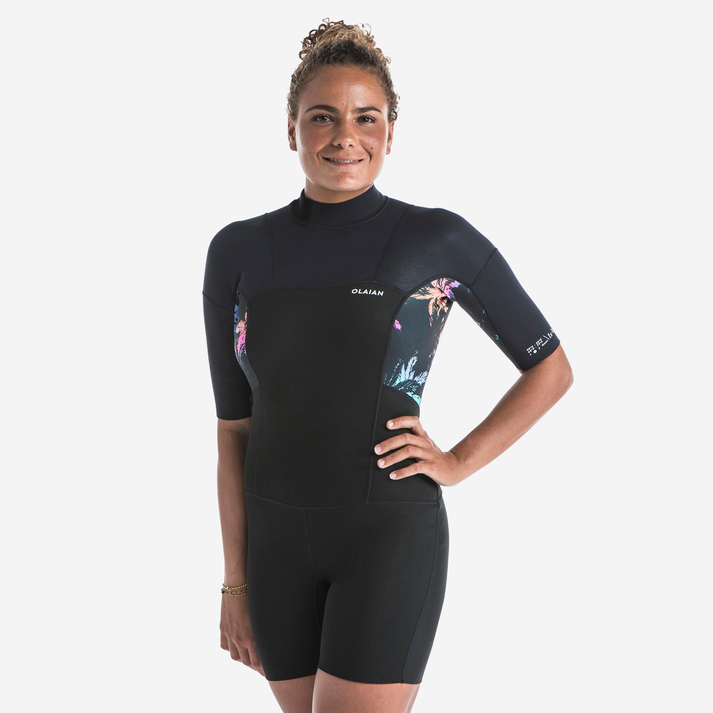 Surfing Shorty Short-Sleeved With Back Zip 500 Palm