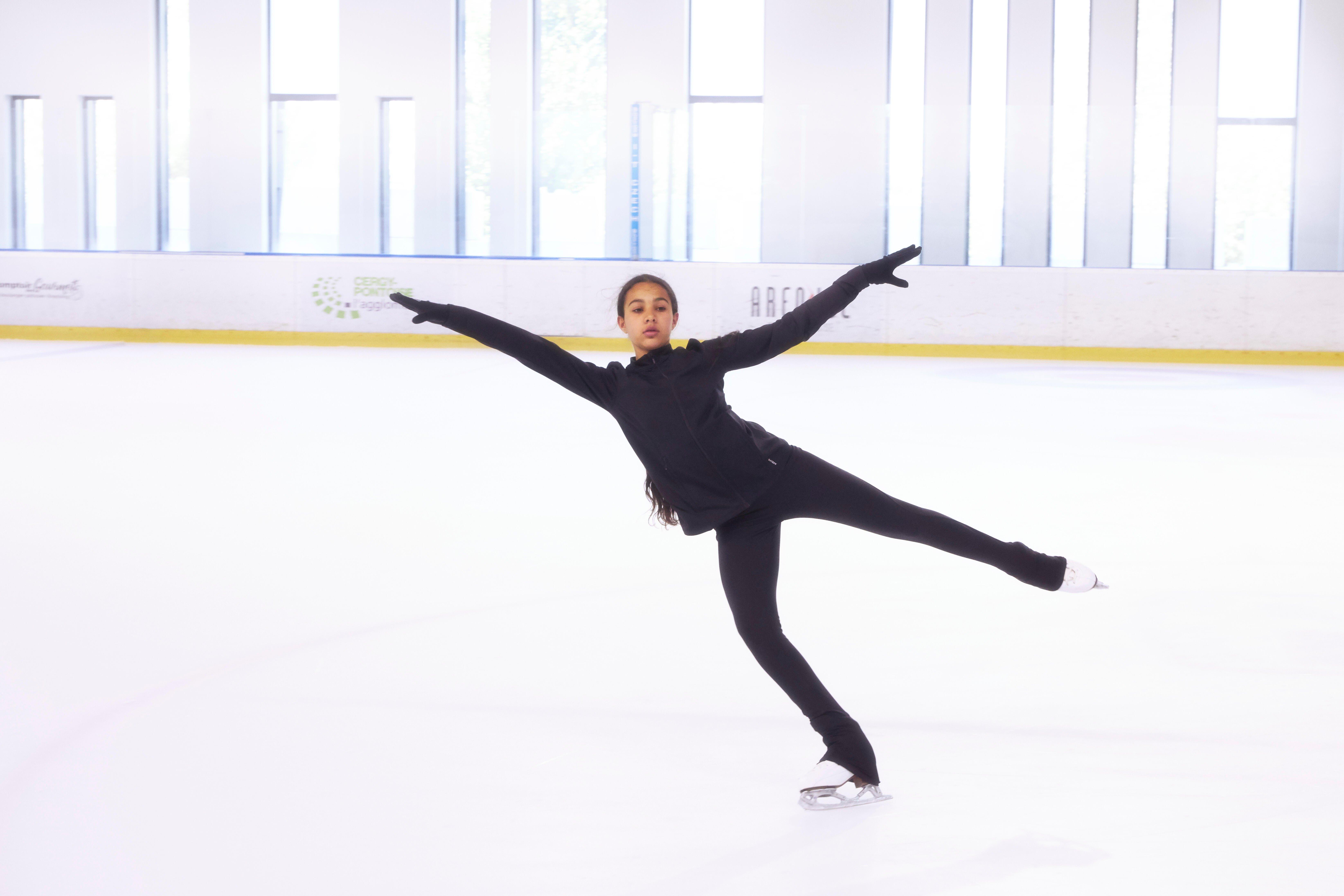 Kids' Figure Skating Training Bottoms - Black - Decathlon