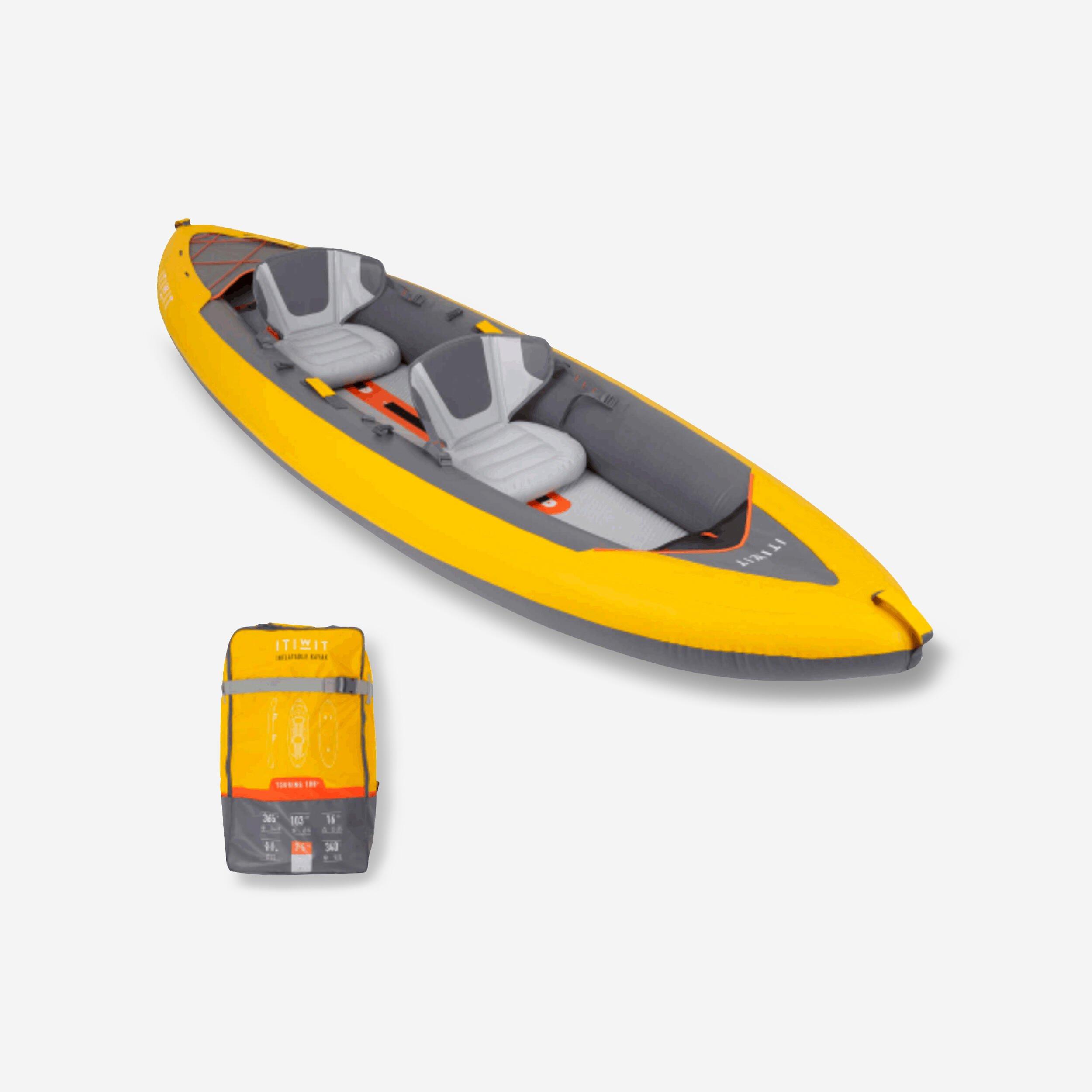 Decathlon X100 1/2 Person Drop-Stitch Floor Touring Inflatable Kayak