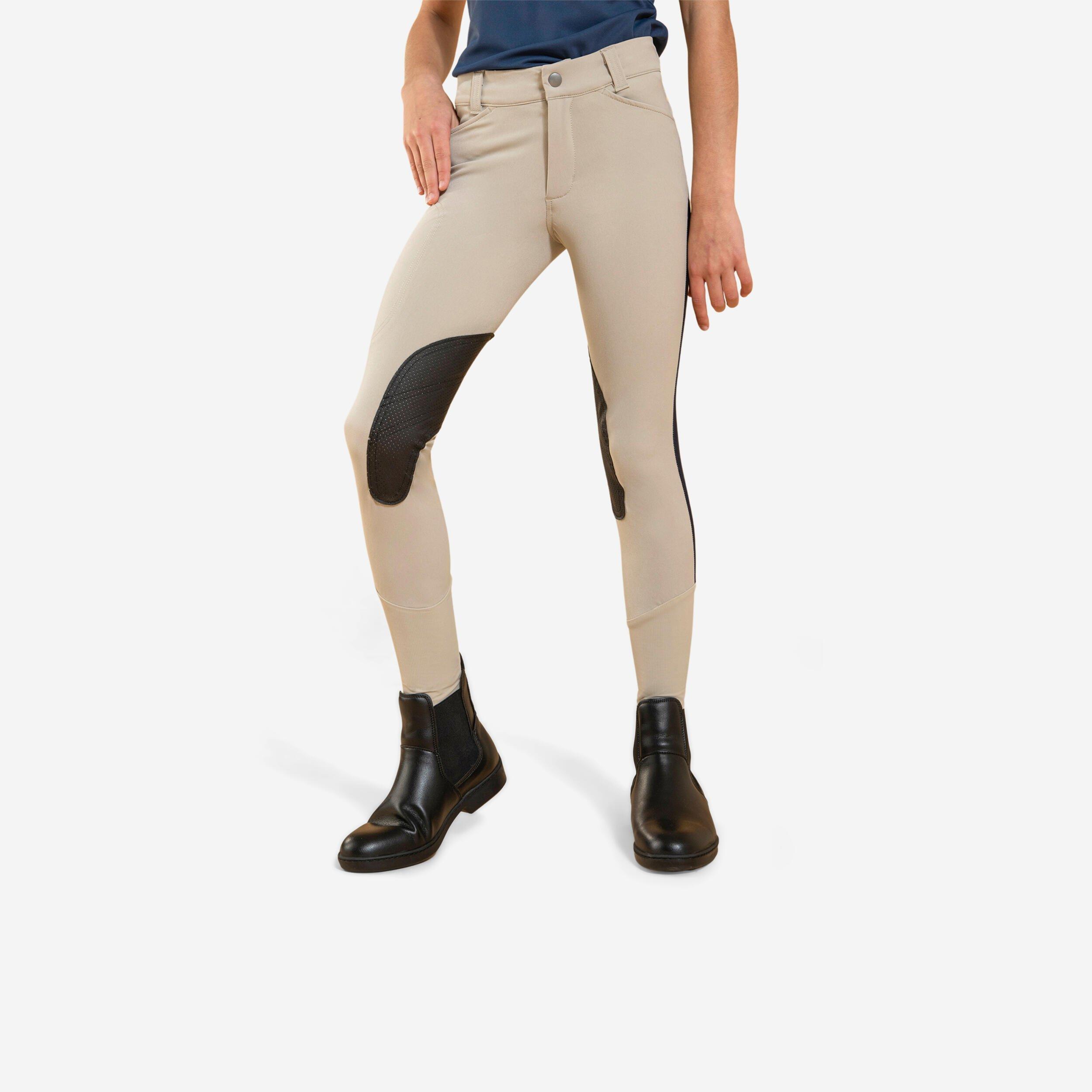 Decathlon Horse Riding Lightweight Mesh Jodhpurs With Grippy Suede Patches 500