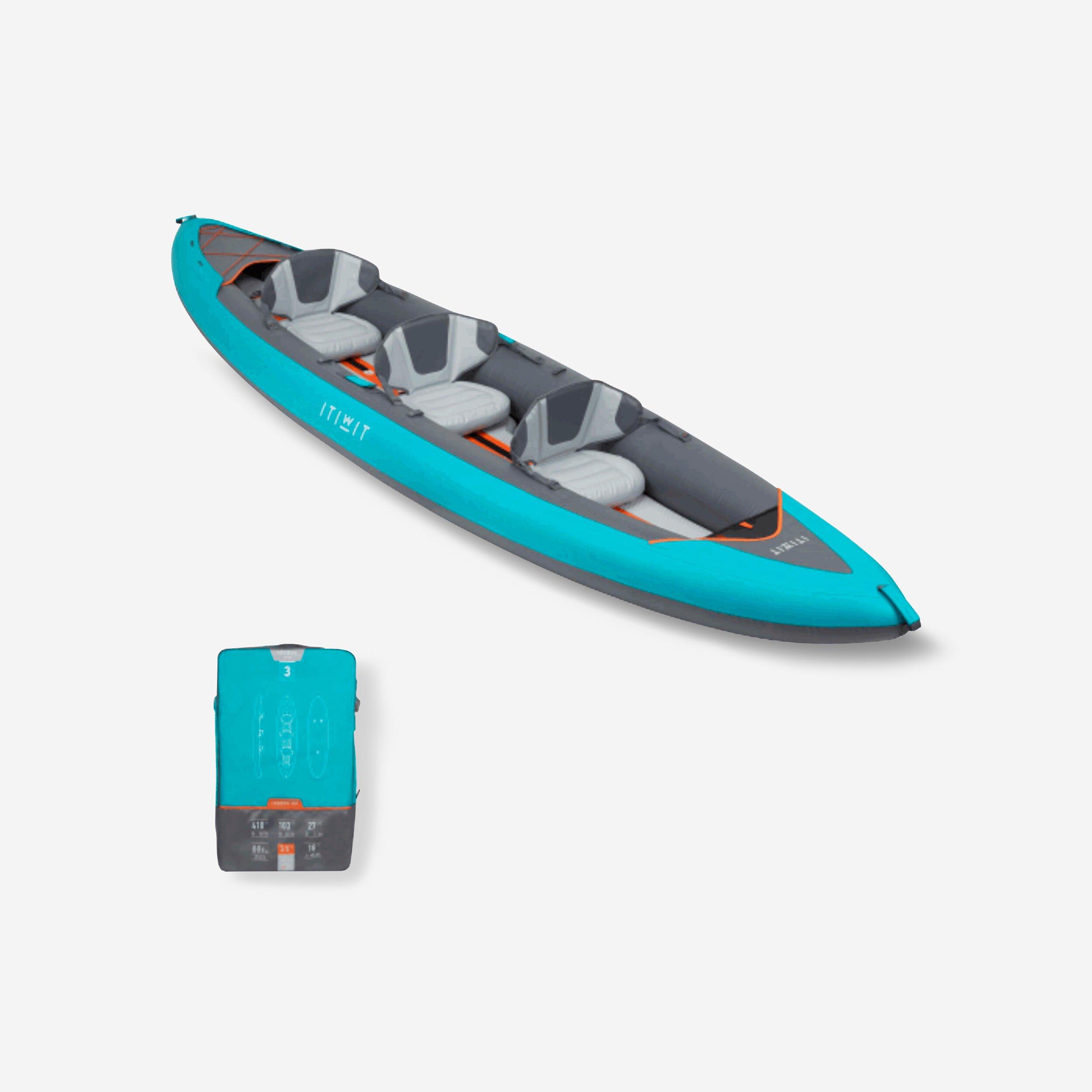 Decathlon X100 2/3 Person Drop-Stitch Floor Touring Inflatable Kayak