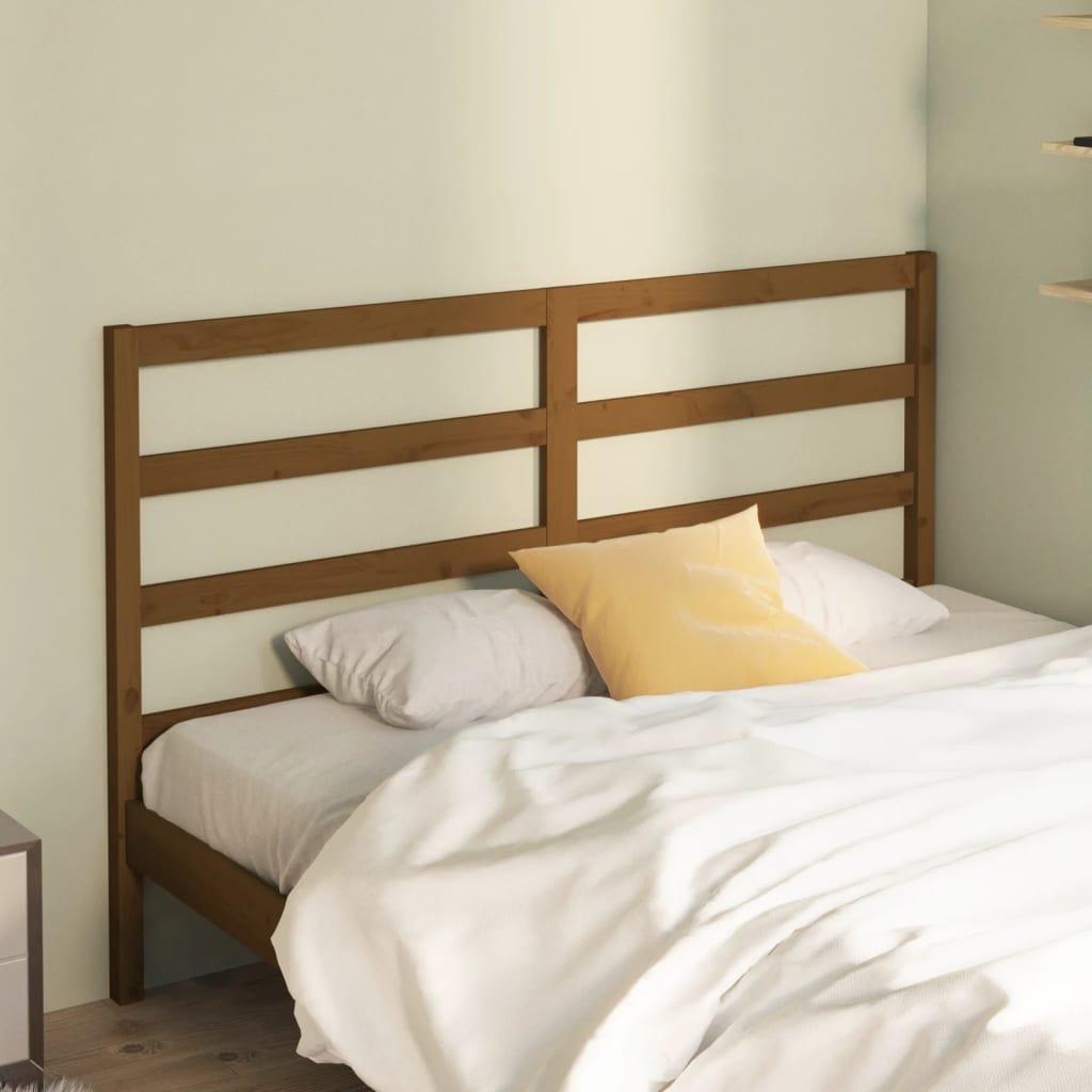 Bed Headboard Honey Brown 156x4x100 cm Solid Wood Pine