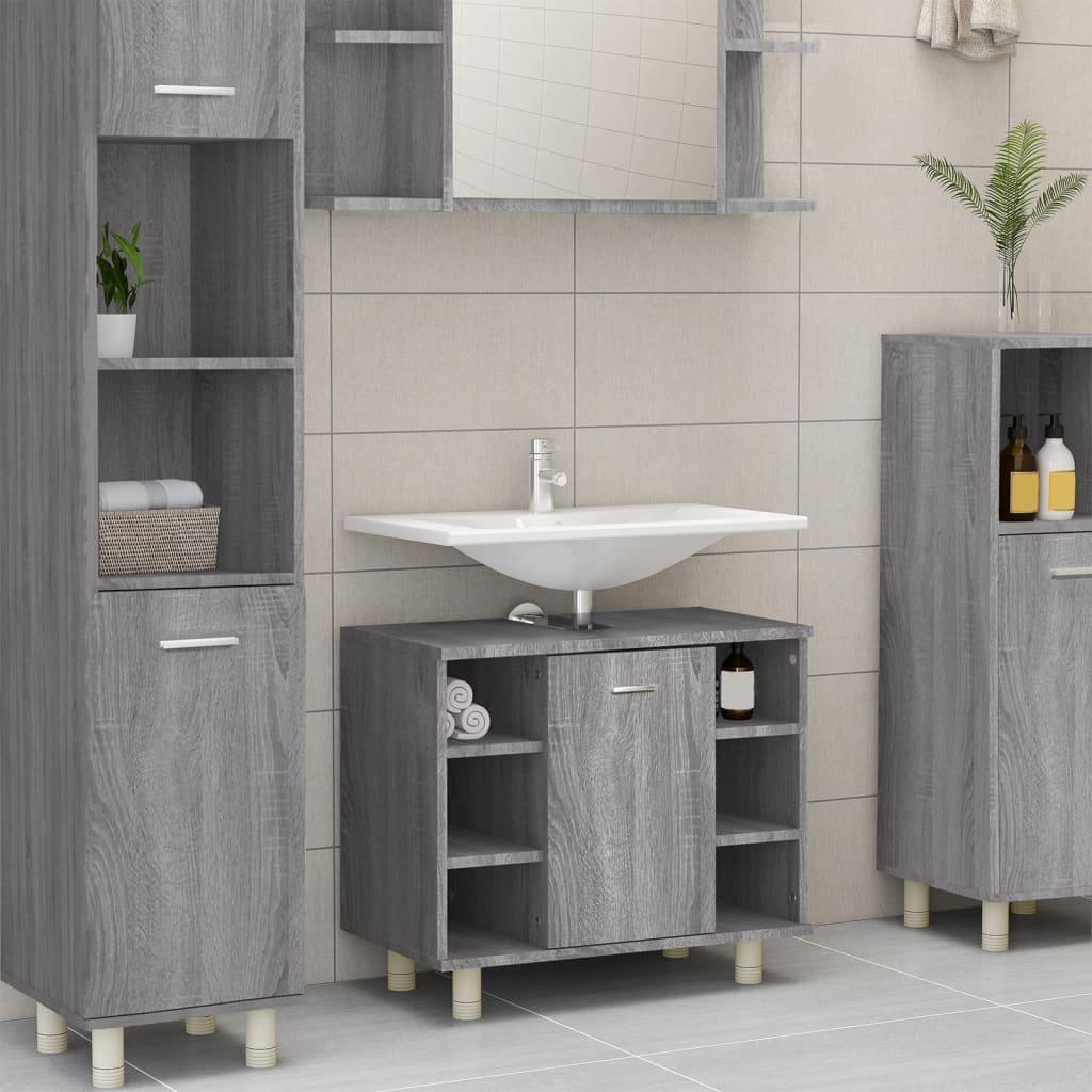 Bathroom Cabinet Grey Sonoma 60x32x53.5 cm Engineered Wood