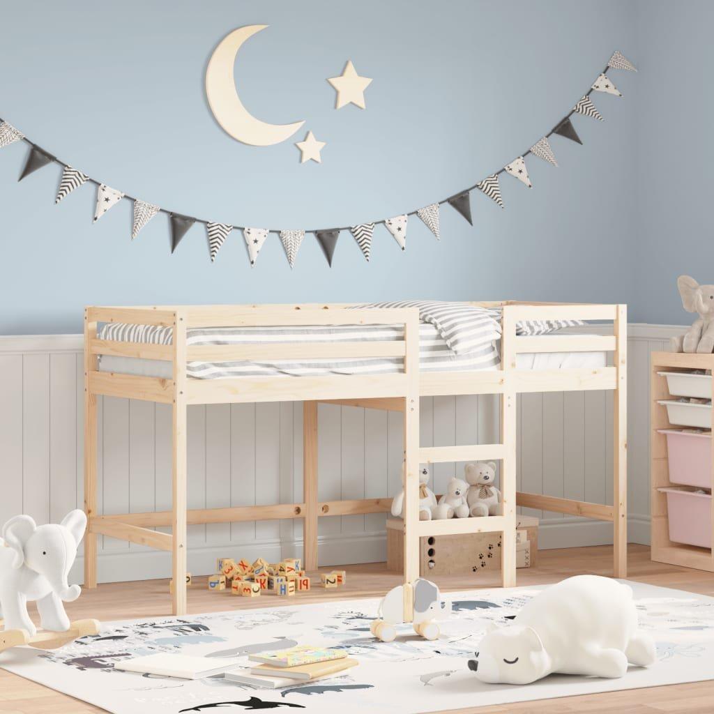 Kids' Loft Bed with Ladder 80x200 cm Solid Wood Pine