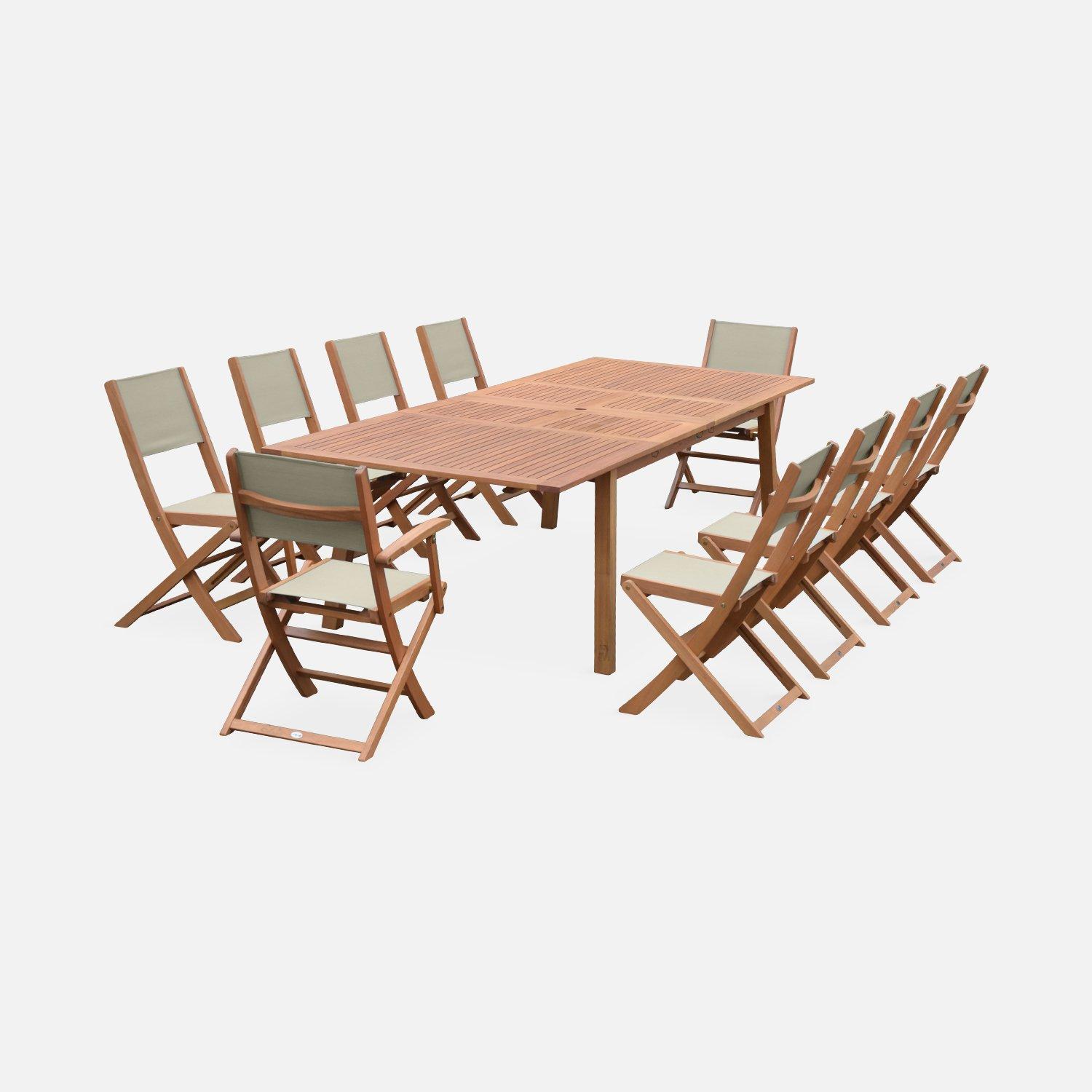 10-seater Extendable Wooden Garden Table Set With Chairs