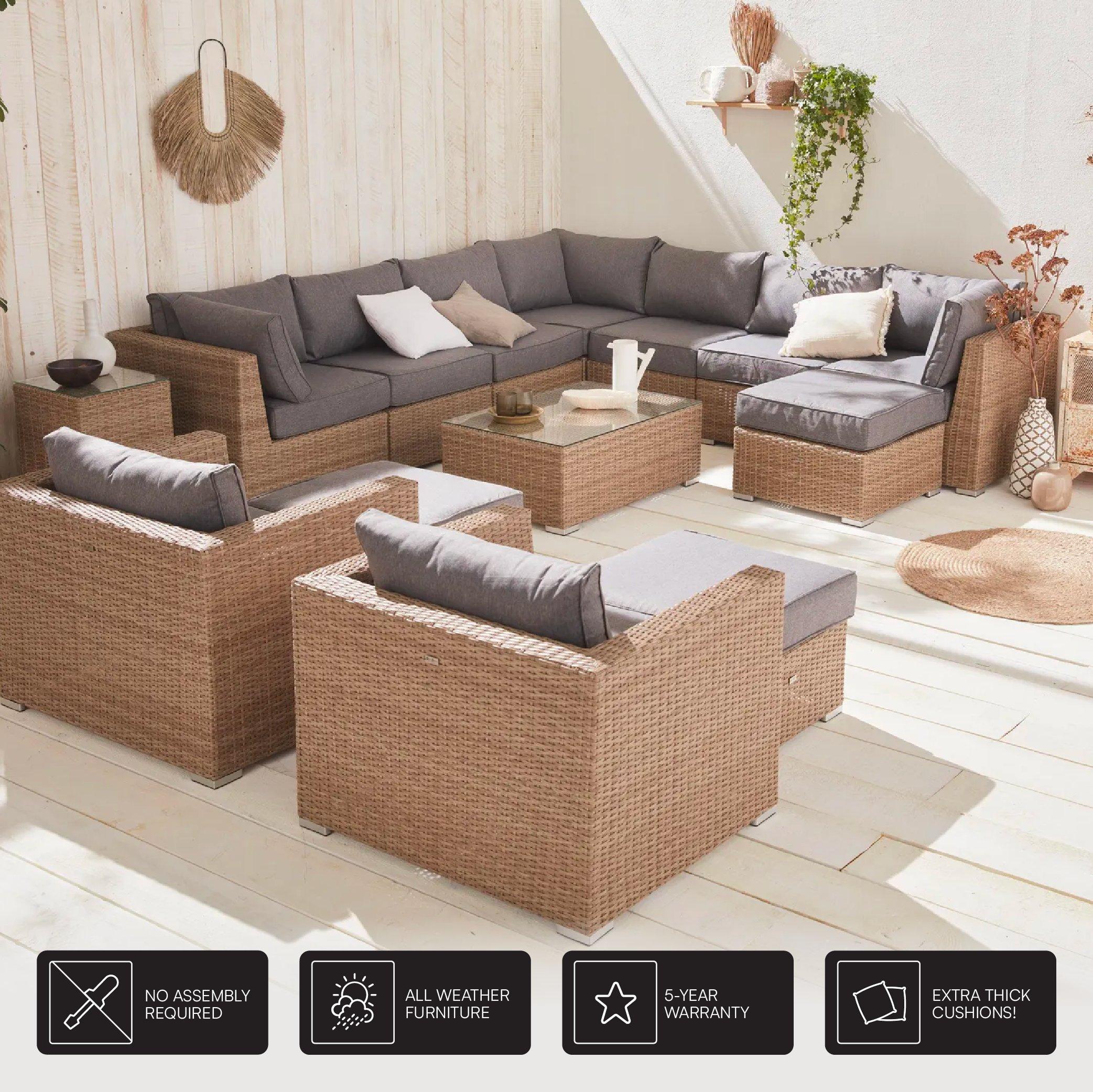 14-seater Deluxe Polyrattan Garden Sofa Set