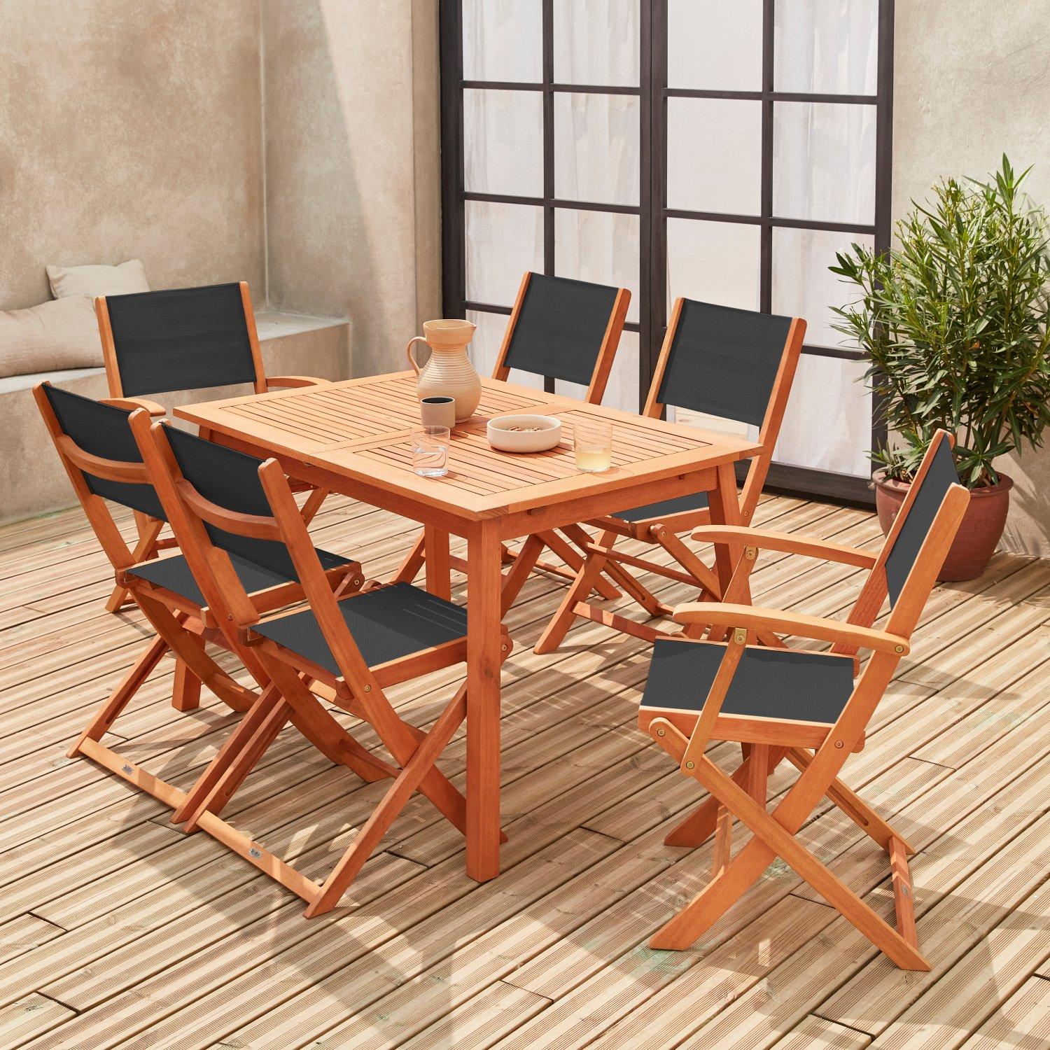 6-seater Extendable Wooden Garden Table Set With Chairs