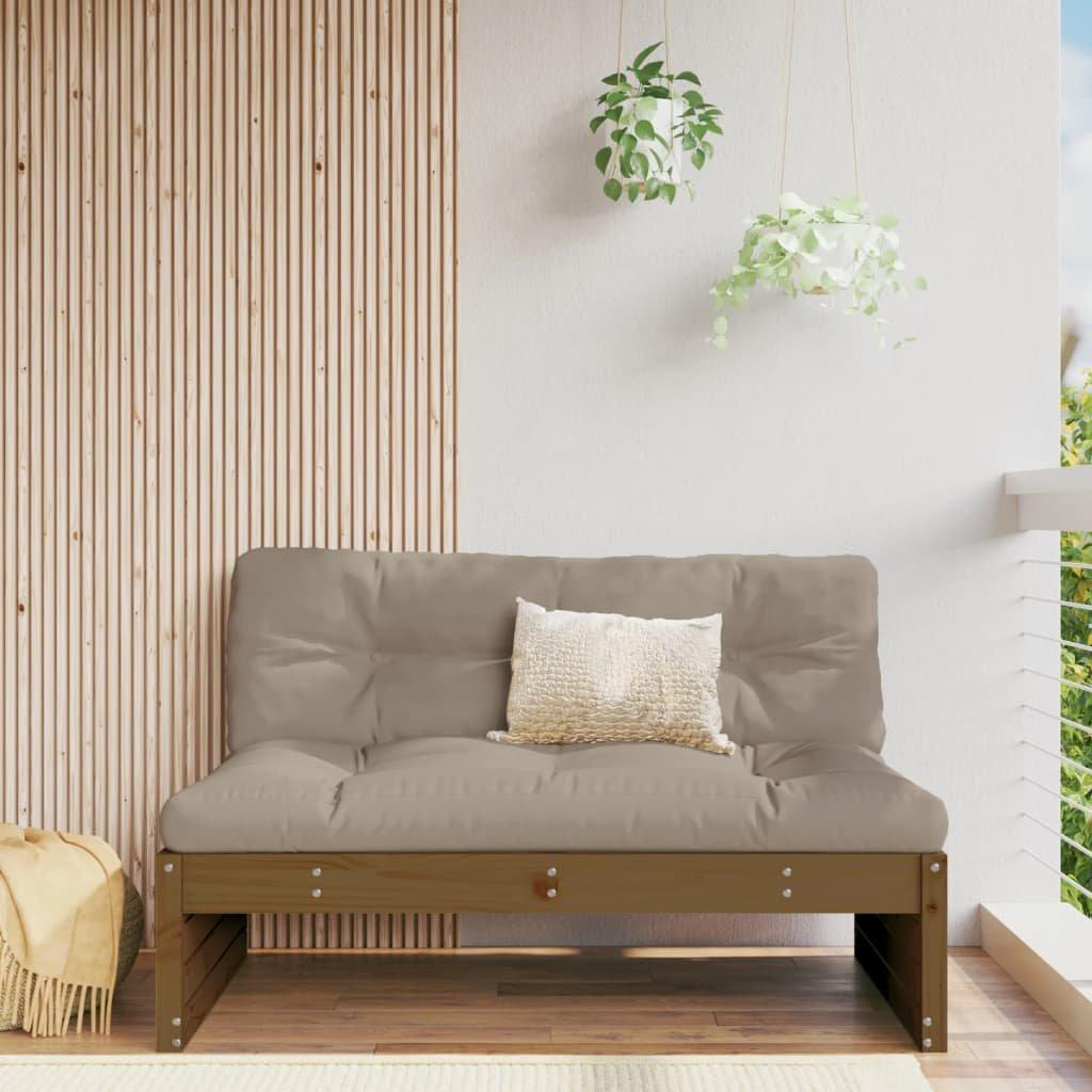 Garden Middle Sofa Honey Brown 120x80 cm Solid Wood Pine