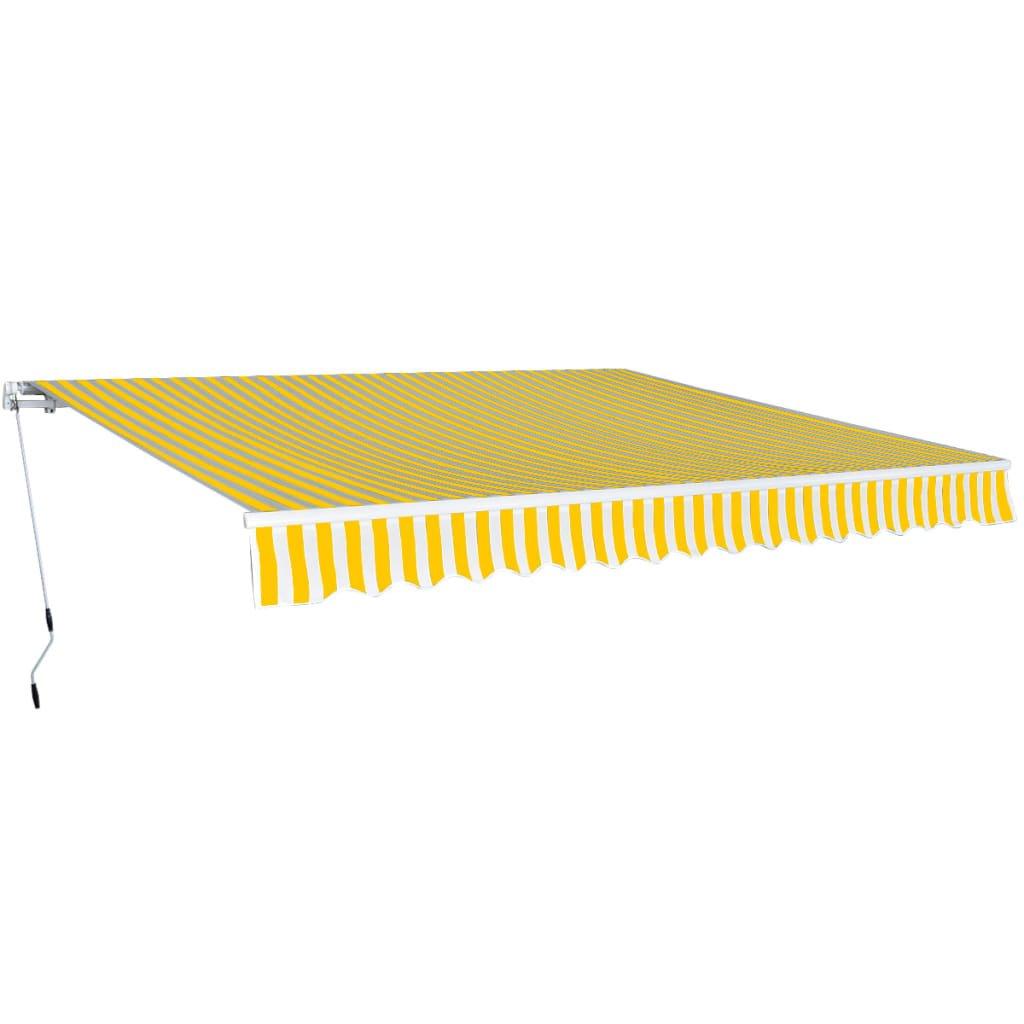 Folding Awning Manual Operated 400 cm Yellow/White