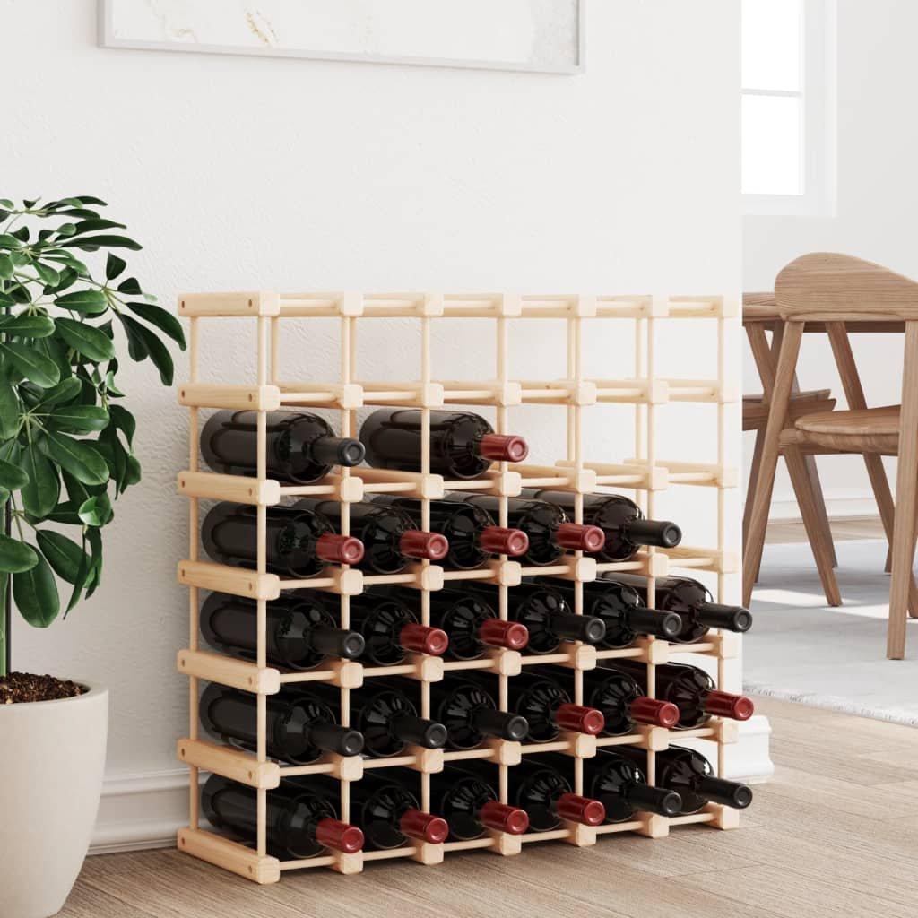 Wine Rack for 42 Bottles 68.5x23x68.5 cm Solid Wood Pine