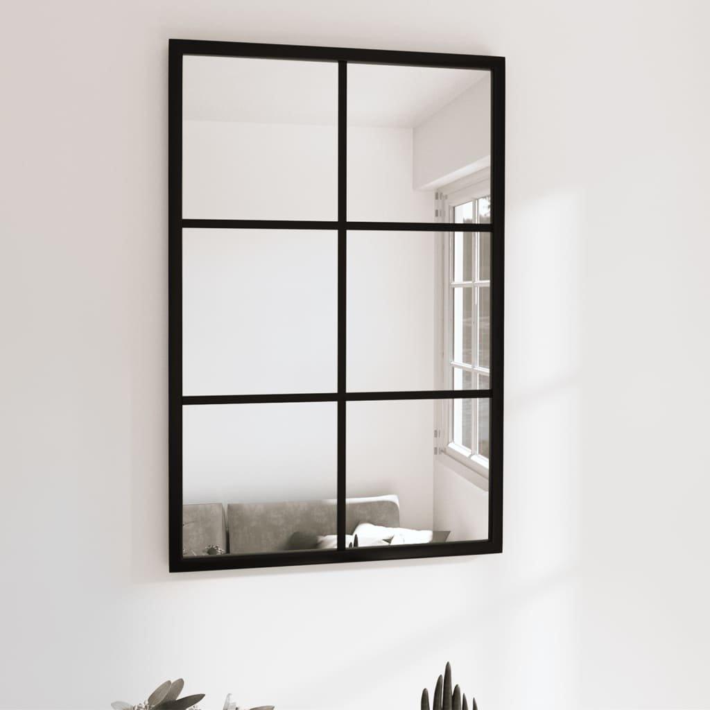 Wall Mirror Black 60x40 cm Metal