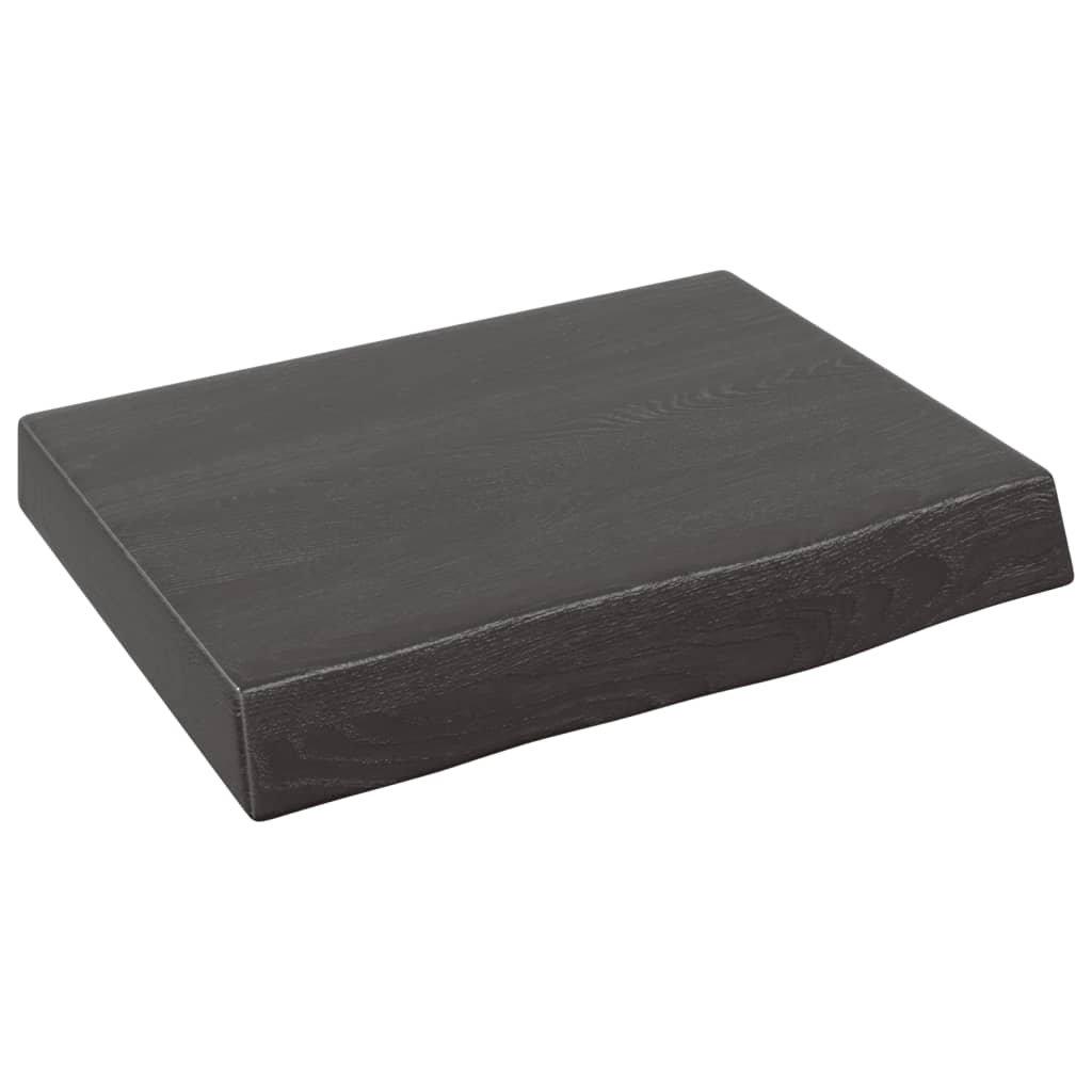Wall Shelf Dark Grey 40x30x(2-6) cm Treated Solid Wood Oak