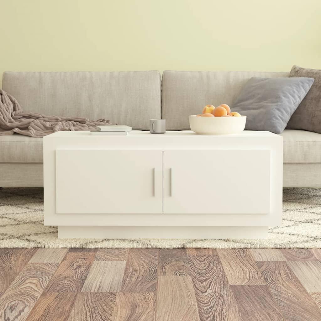 Coffee Table White 102x50x45 cm Engineered Wood