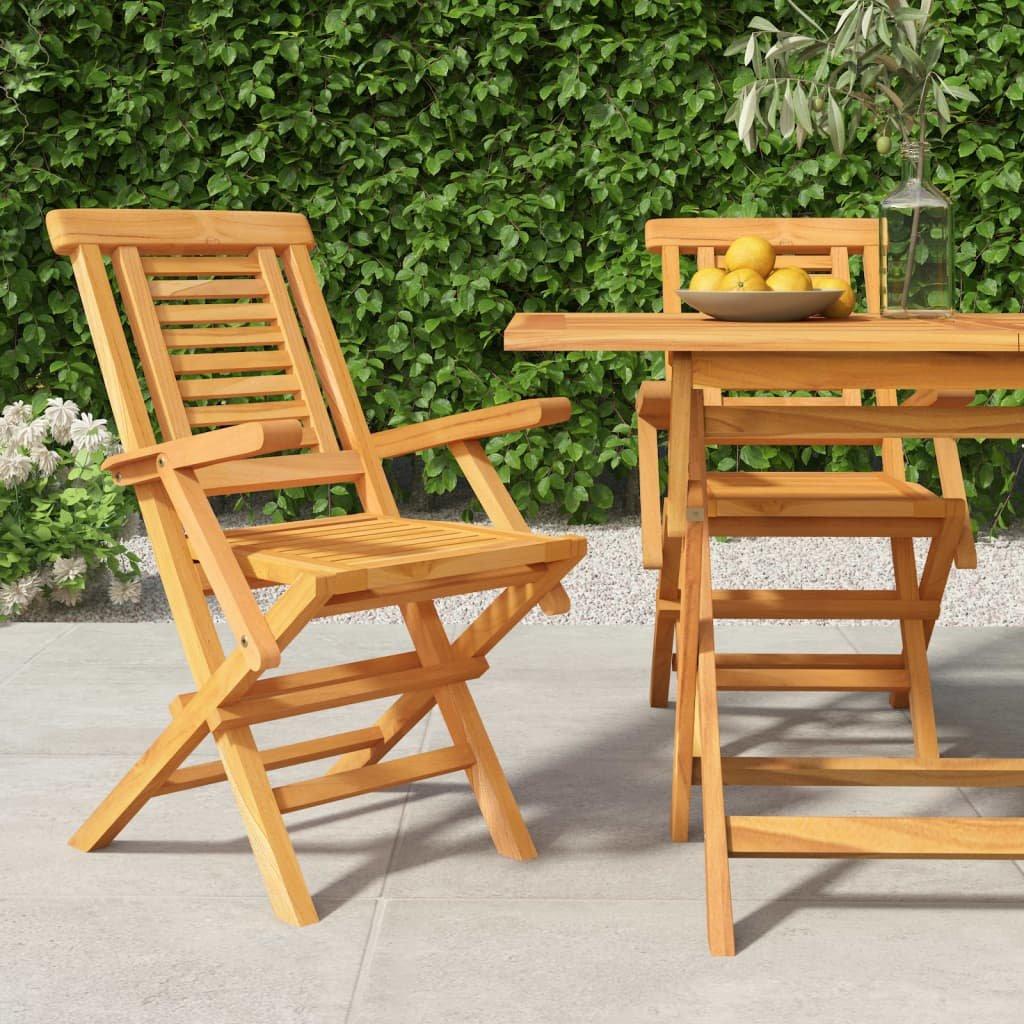 Folding Garden Chairs 2 pcs 56x63x90 cm Solid Wood Teak