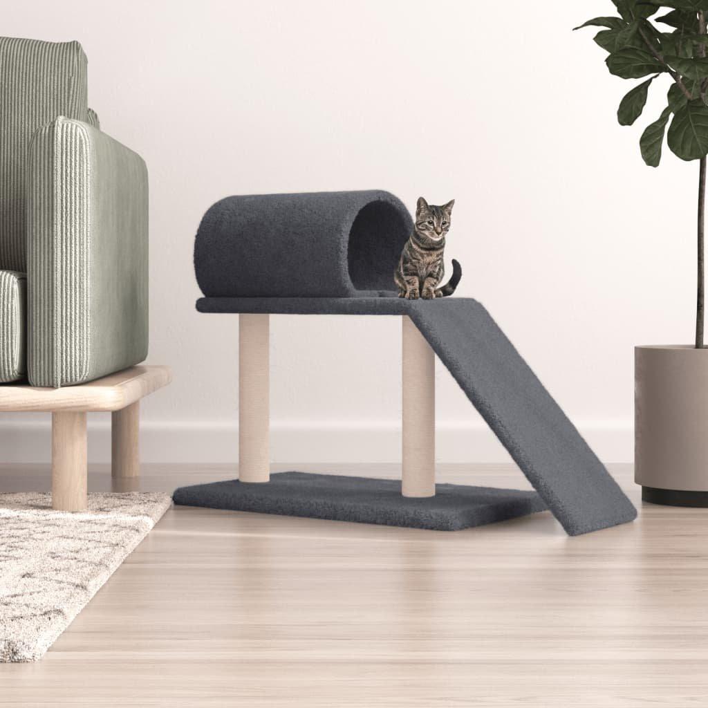 Cat Scratching Posts with Tunnel and Ladder Dark Grey 55.5 cm