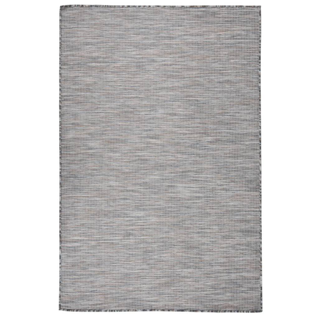 Outdoor Flatweave Rug 120x170 cm Brown and Blue