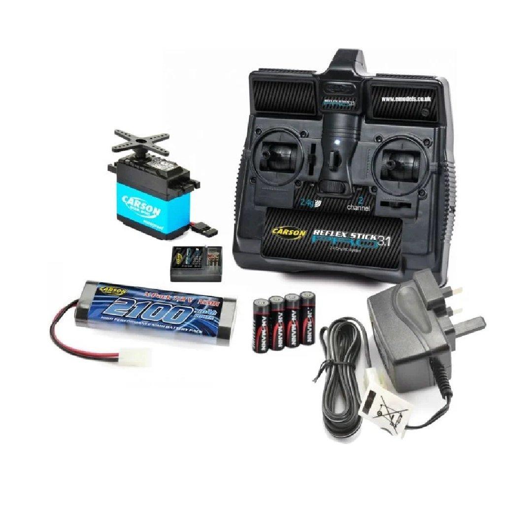 Tamiya C707132 RC Starter Set v3.1 with 2.4 Ghz Stick Radio, 7.2v Battery and Charger