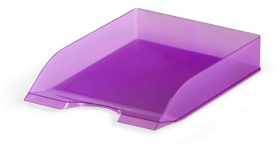 Durable Translucent Stackable Letter Tray Document Paper File | A4+ Clear Purple 1