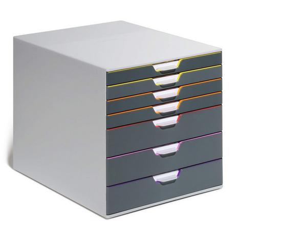 Durable VARICOLOR Desktop Organiser 7 Drawer Colour Coded Modular Storage | A4+ 4