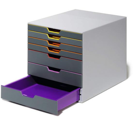 Durable VARICOLOR Desktop Organiser 7 Drawer Colour Coded Modular Storage | A4+ 5