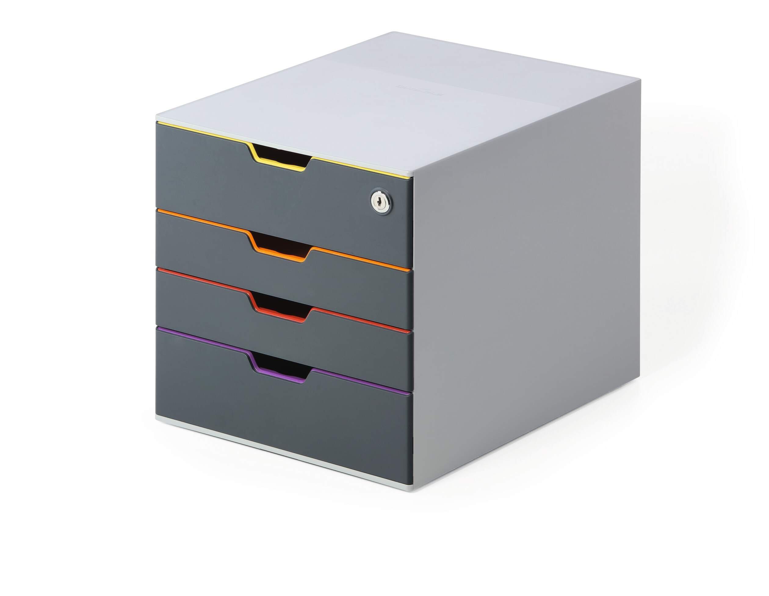 VARICOLOR SAFE 4 Drawer Lockable GDPR Colour Coded Desktop Storage - A4+