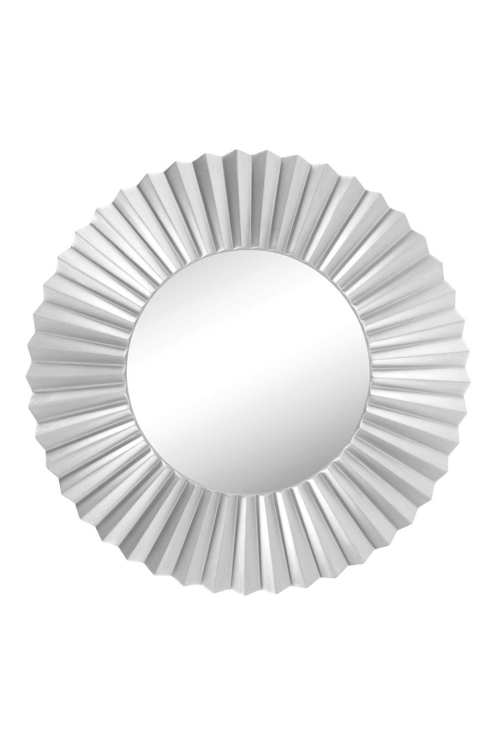 Sunburst Design Round Wall Mirror Silver 96cm