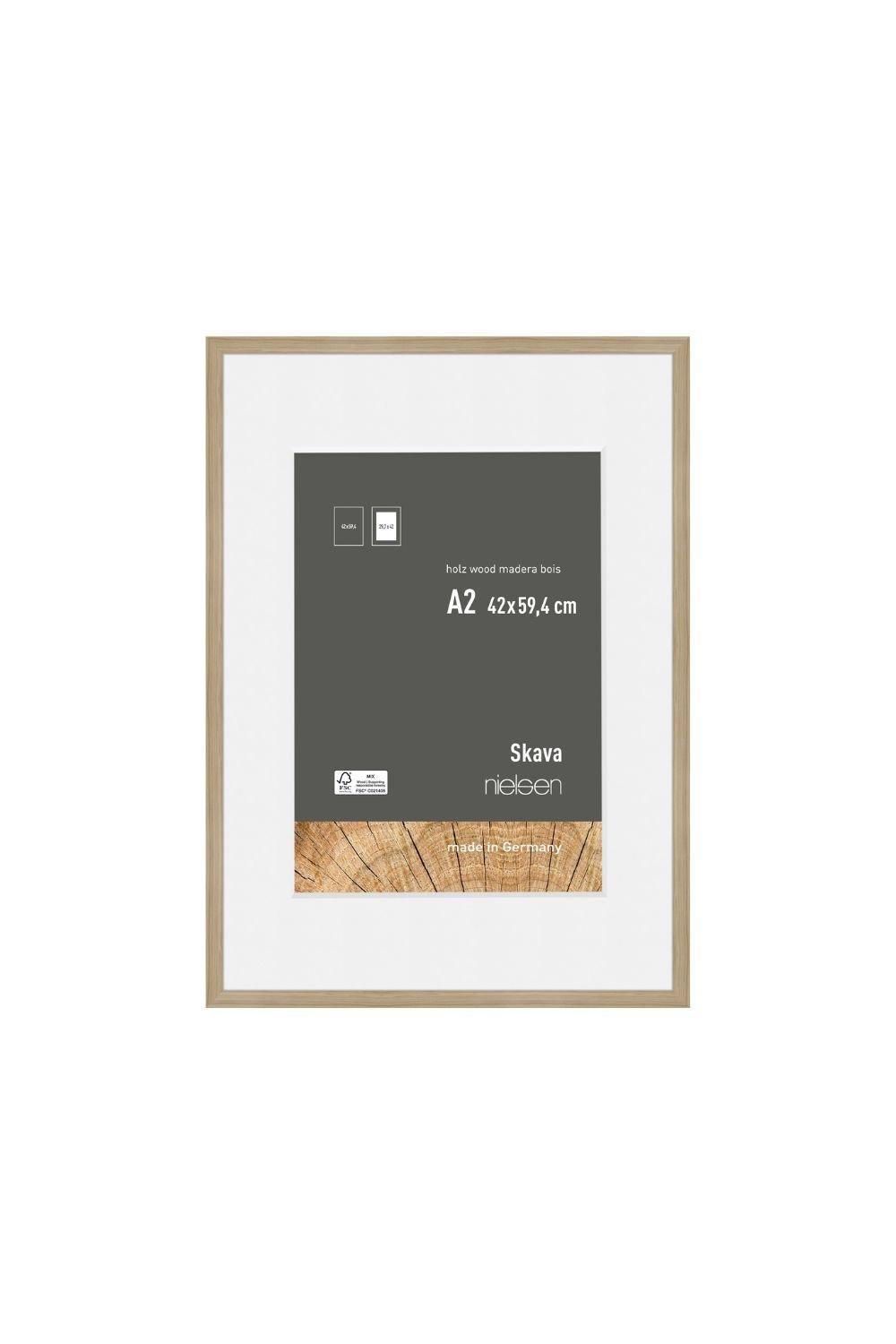 Skava A2 Wooden Picture Frame With A3 Mount & Glass Front