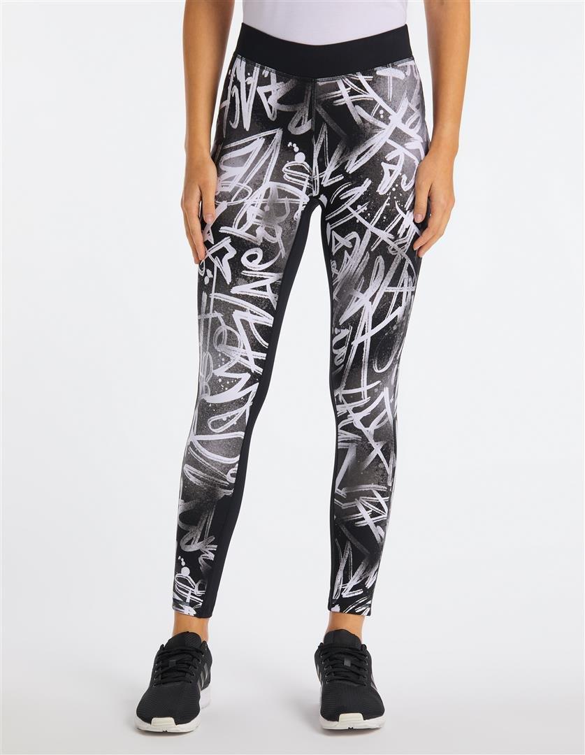 Super Stretcht Sport Leggings In  Black And White Print product
