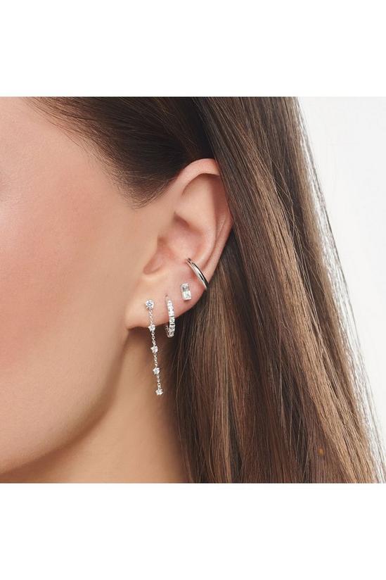 THOMAS SABO Jewellery Baguette Zirconia Single Hoop Singular Earring - Cr666-051-14 3