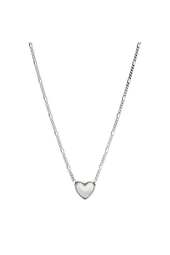 Fossil Jewellery Heart Sterling Silver Necklace - Jfs00444040 1