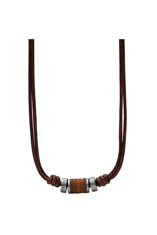 Fossil Jewellery Rondell Leather Necklace - Jf00899797 1