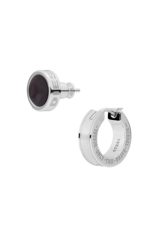 Diesel Jewellery Single Stud And Single Hoop Stainless Steel Earrings - Dx1324040 1