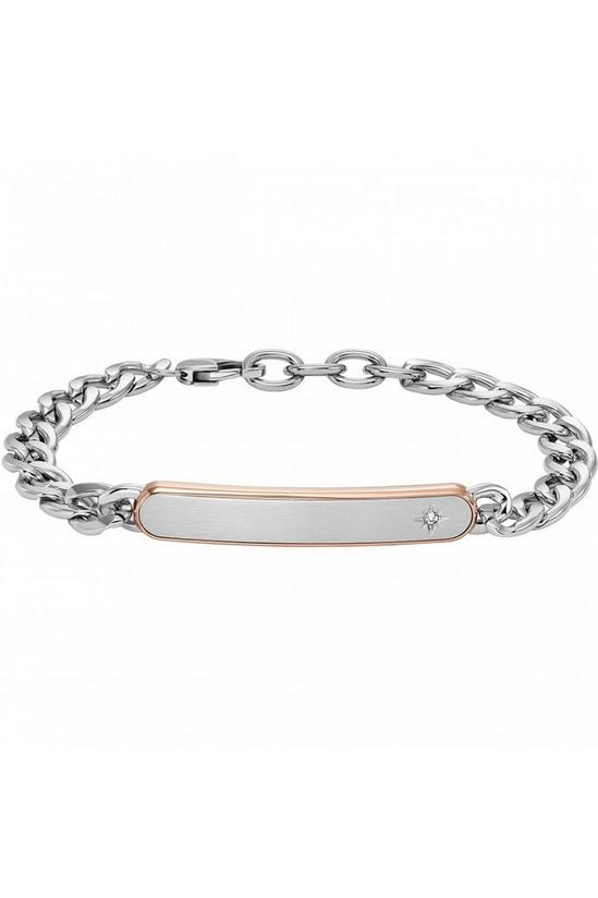 Fossil Jewellery Gents Classic Two Tone Rose Stainless Steel Chain ID Bracelet JF04395998 1