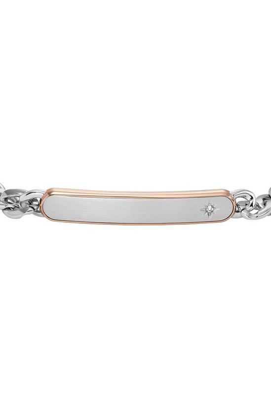 Fossil Jewellery Gents Classic Two Tone Rose Stainless Steel Chain ID Bracelet JF04395998 4