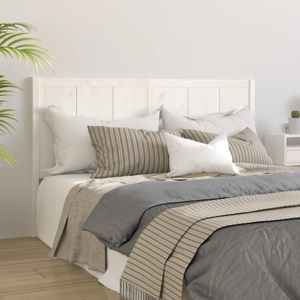 Bed Headboard White 145.5x4x100 cm Solid Pine Wood