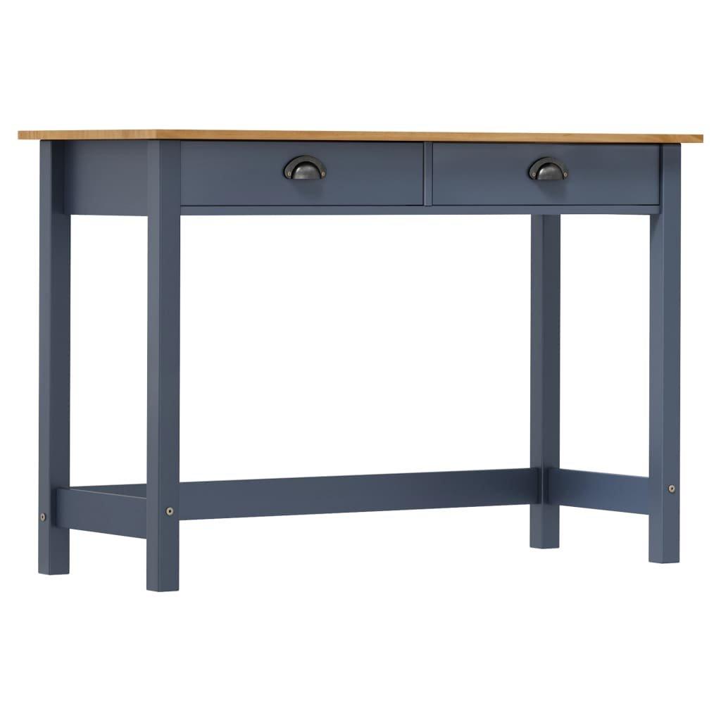 Console Table Hill with 2 Drawers Grey 110x45x74 cm Solid Pine Wood