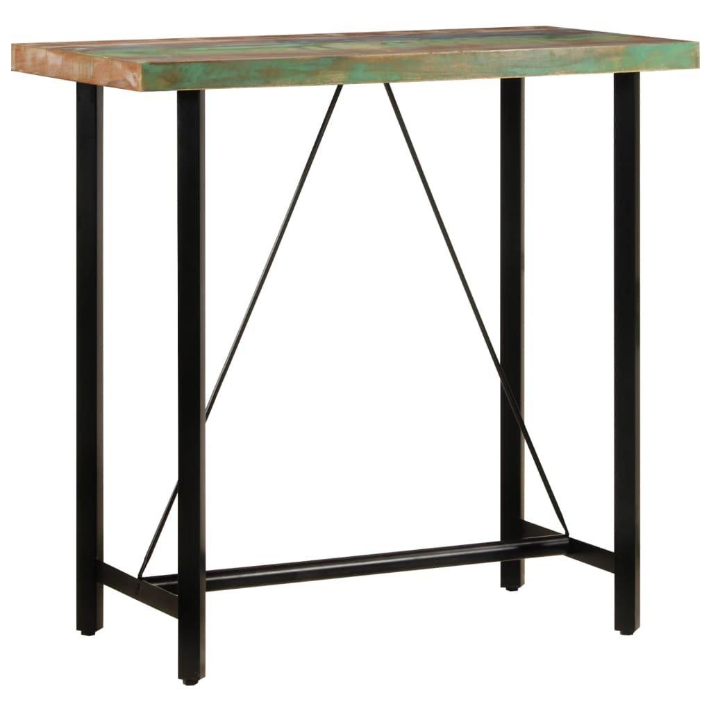 Bar Table 110x55x107 cm Solid Wood Reclaimed and Iron
