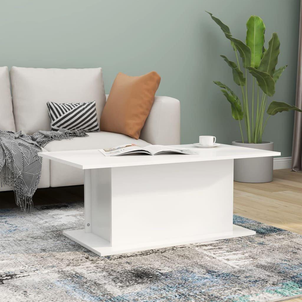 Coffee Table White 102x55.5x40 cm Engineered Wood