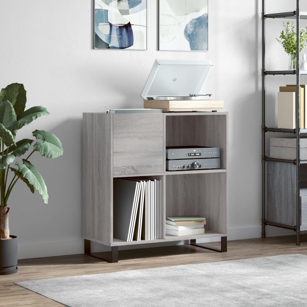 Record Cabinet Grey Sonoma 84.5x38x89 cm Engineered Wood