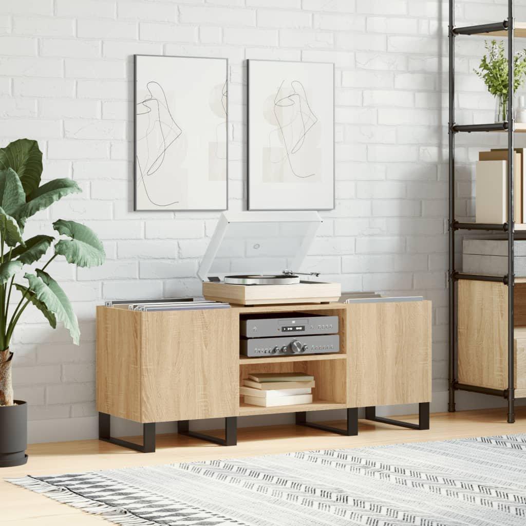 Record Cabinet Sonoma Oak 121x38x48 cm Engineered Wood