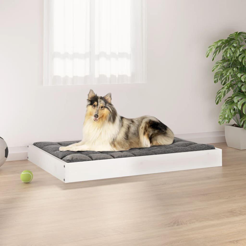 Dog Bed White 91.5x64x9 cm Solid Wood Pine