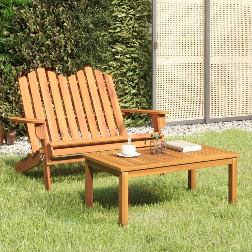 2 Piece Adirondack Garden Lounge Set Solid Wood Acacia
