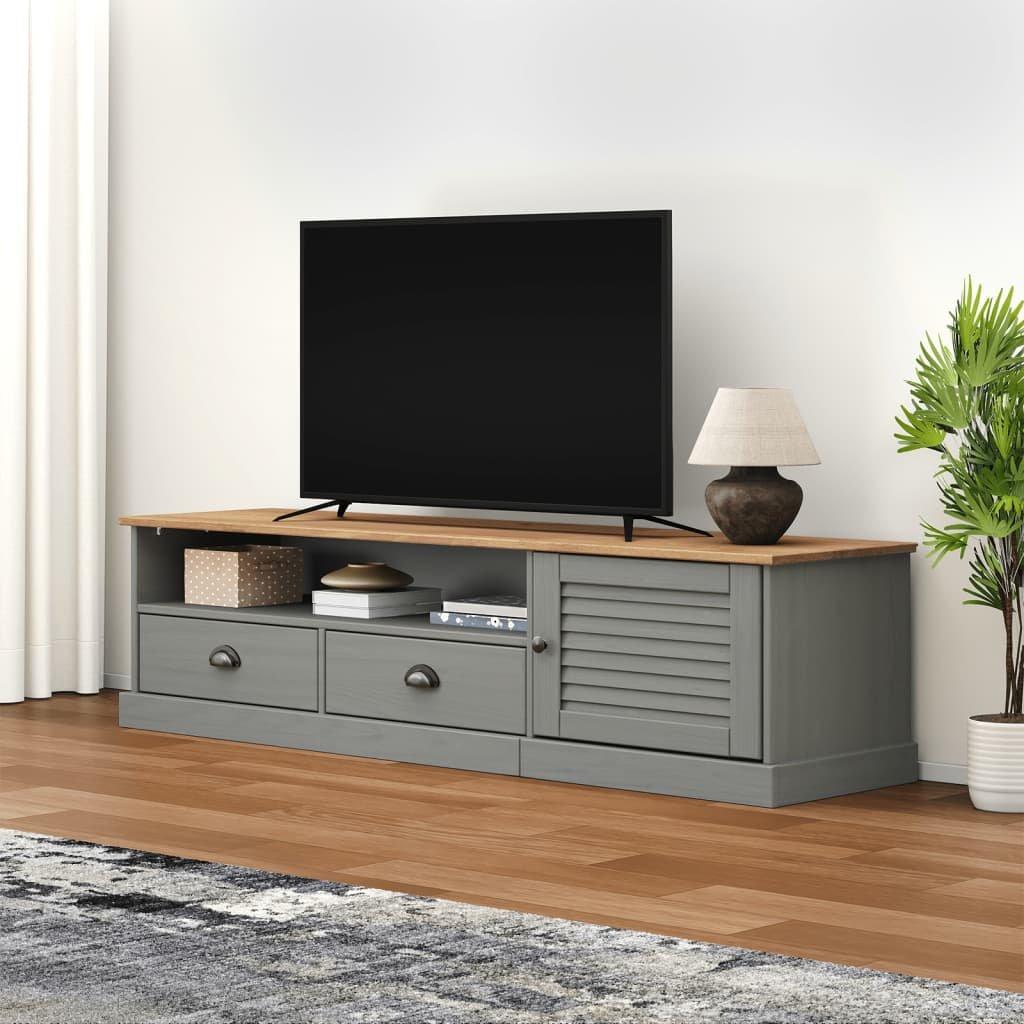 TV Cabinet VIGO Grey 156x40x40 cm Solid Wood Pine