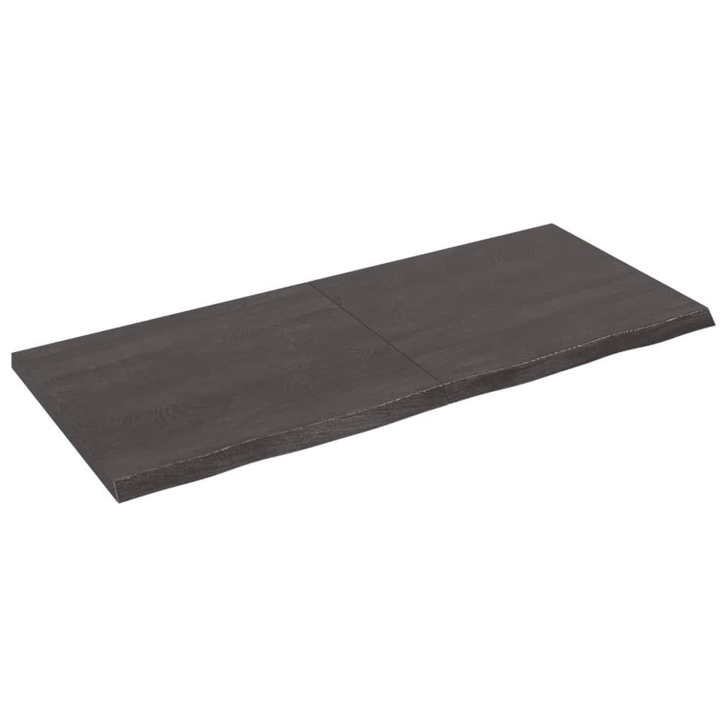 Wall Shelf Dark Grey 140x60x(2-4) cm Treated Solid Wood Oak