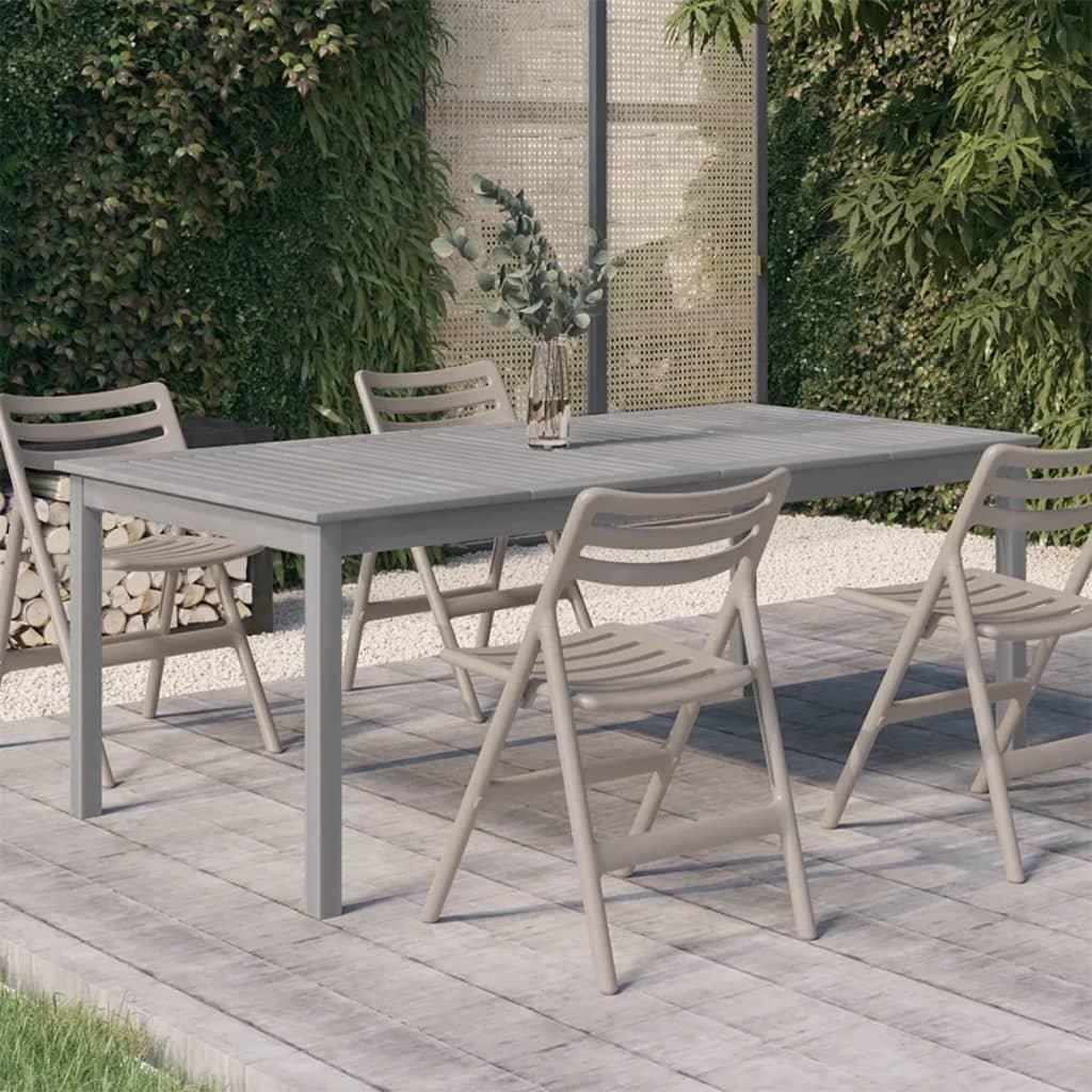 Garden Table Grey 200x100x75 cm Solid Wood Acacia